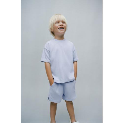 PLAIN T-SHIRT AND BERMUDA JOGGING SET - Light blue | ZARA United States