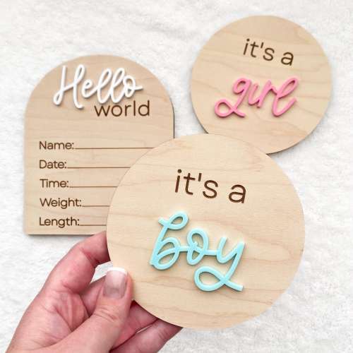 Hospital Gender Reveal Sign: Newborn Photo Prop, It's a Boy/Girl