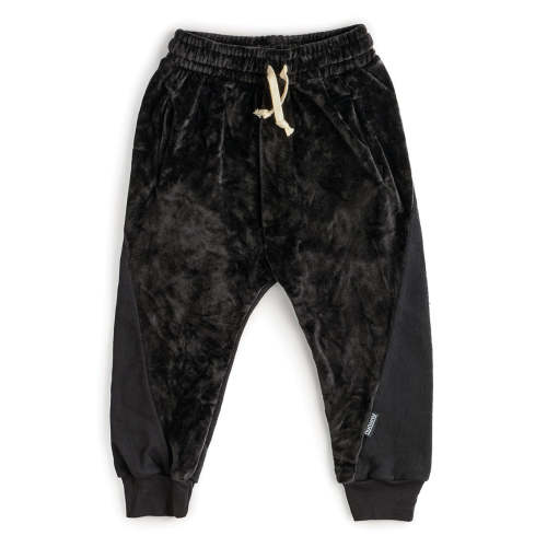 mixed velvet sweatpants