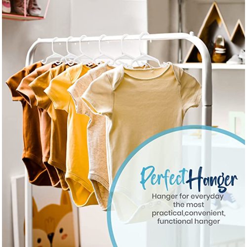 Utopia Home 60 Pack 11.5 Inch Plastic Kids Hangers for Closet - Childrens Hangers for Clothes & Infant Hangers - Ideal for Everyday Use (White) - Pack of 60