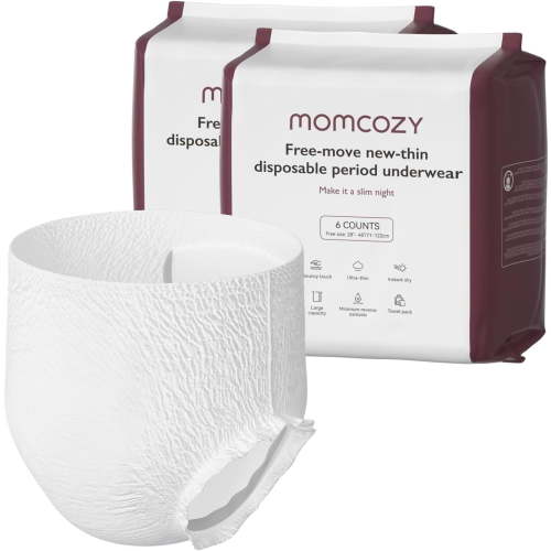 Momcozy Postpartum Disposable Underwear, No Leak,Thin,Built-in Pad,Period, Labor Delivery Care,12pcs