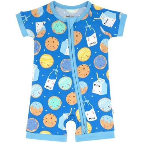 Little Sleepies Shorty Pajamas, Viscose from Bamboo Short Sleeve Romper PJs