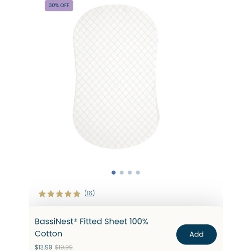 HALO - BassiNest Fitted Sheet 100% Cotton | Nautical Net - cream/gray