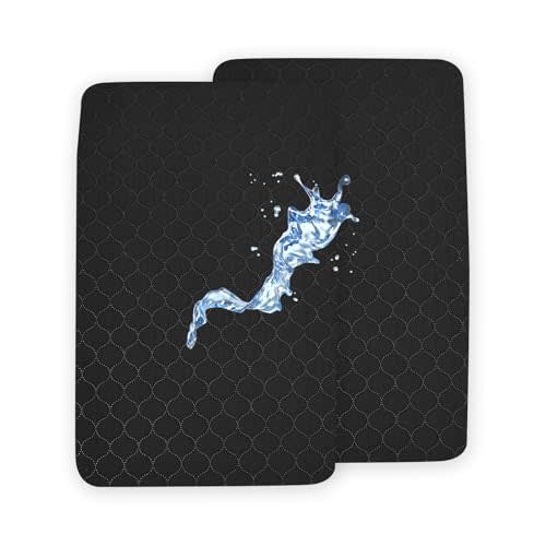 david's kids 2 Pack 38''x25'' Waterproof Mini Crib Mattress Protector, Fitted Pack N Play, Playard and Mini Crib Mattresses, Ultra Soft Breathable Pad Cover for Boys Girls Neutral, Black