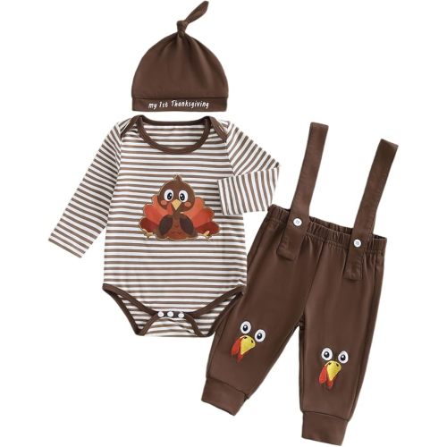 Rtnnsbbfcm My First Valentines Day Baby Boy Outfit Lover Boy Long Sleeve Romper + Pants + Hat Newborn Coming Home Clothing