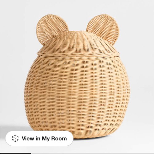 Large Wicker Bear Floor Storage Basket