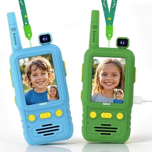 Aikmi Kids Video Walkie Talkies, Toy for Boy Girl, Blue Green