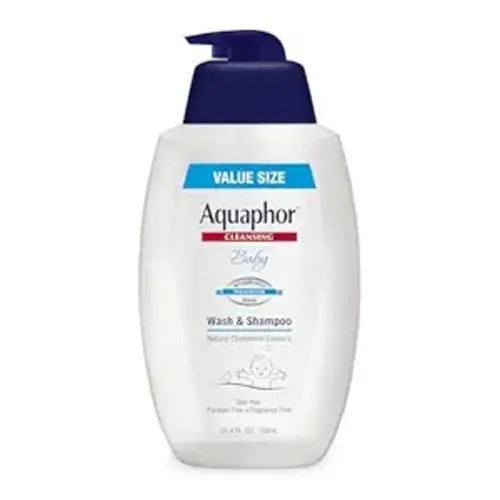 Aquaphor Baby Wash and Shampoo, Unscented Baby Shampoo and Wash, 25.4 Fl Oz Pump Bottle