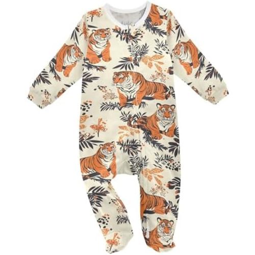 vvfelixl Exercises Doberman Dog Baby Sleepers For Girl Boys Newborn Baby Play One-Piece Footies For 0-24 Months White