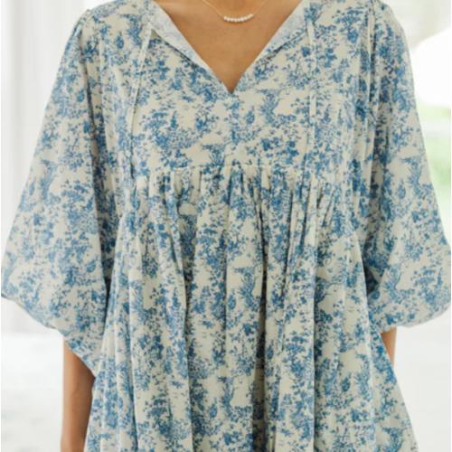 NURSING COLLECTION: It's All True Blue Toile Dress