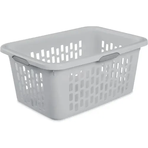 2-Bushel Plastic Laundry Hamper with 4 Ergonomic Handles – BPA-Free, Spacious Design for Household Use, Gray (1PC)