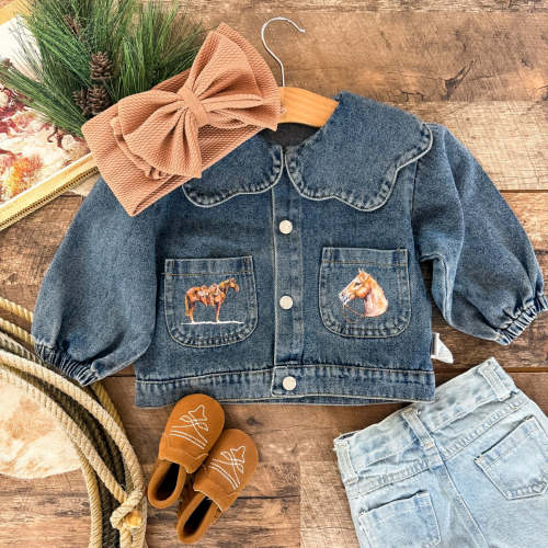 The Horses Denim Jacket (toddler) – theFRINGEDpineapple