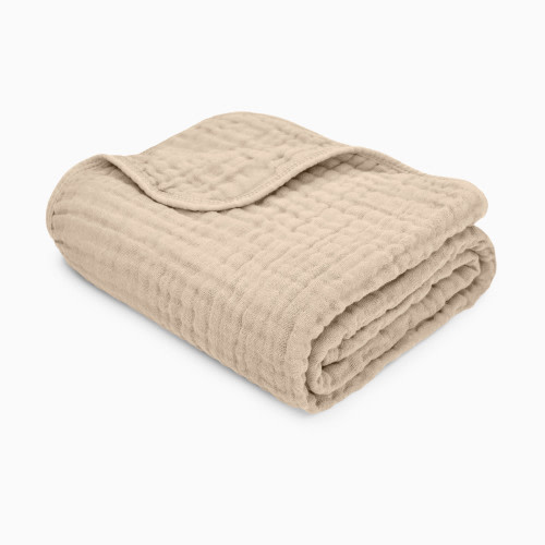Comfy Cubs 6-Layer Cotton Muslin Baby Blanket - Sand
