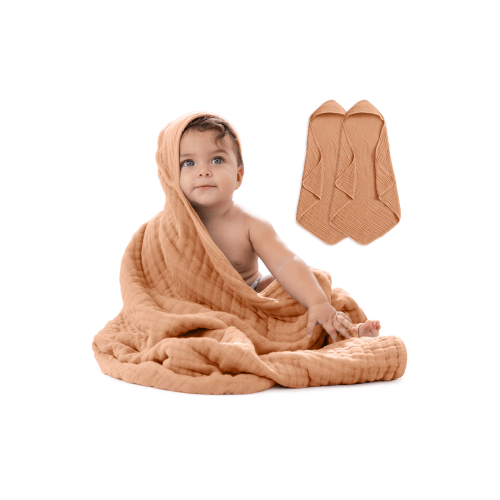 Hooded Baby Towels - 6 Layers, Pack of 2