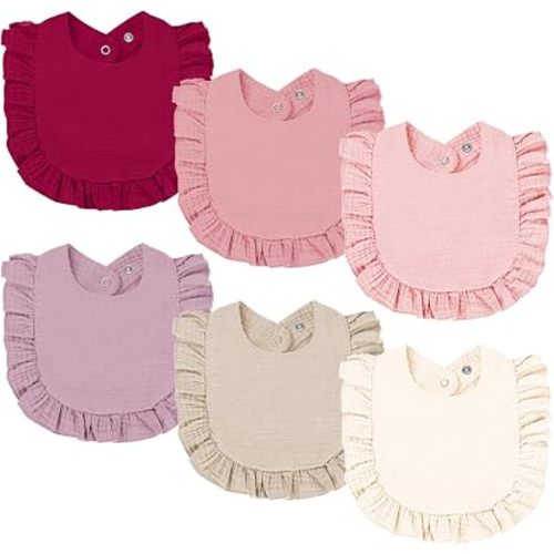 Oiomniv Muslin Baby Bibs, 100% Cotton Bandana Drool Bibs Soft Cotton Adjustable Unisex Newborn, Toddler for Drooling Teething
