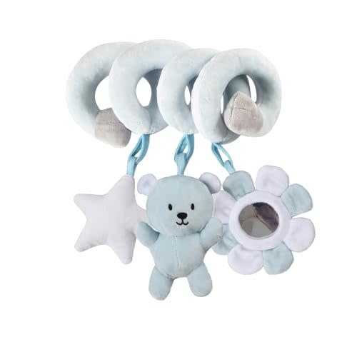 Baby Car Seat Toys – Carseat Toys Hanging Spiral with Detachable Plush Rattles, Stroller Toys for Babies 0-6-12 Months, Crib & Car Seat Activity Toy for Infant Sensory Development