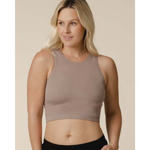 Sublime® Bamboo Hands-Free Pumping Longline Bra Top | Oatmeal Heather - Kindred Bravely