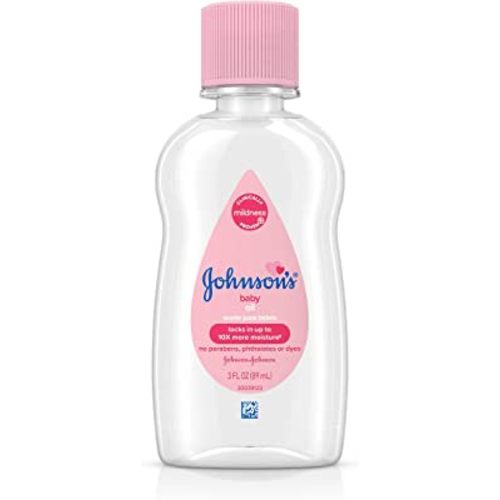 Johnson's Baby Oil, Pure Mineral Oil to Prevent Moisture Loss, Original 3 fl. oz