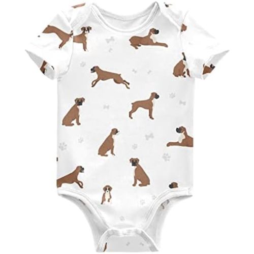 vvfelixl Baby Girls' Bodysuits Black Pug White Short Sleeve Cotton Baby Clothes For Girls 0-24 Months