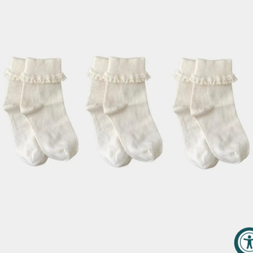 Pure Organic Lace Socks - 1 Pair 98% Cotton – Q for Quinn & Basics by Quinn