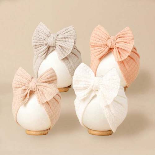 4pcs/Set Newborn/Infant 3-12M Warm, Cute, Breathable, Stretchy Bow Waffle Knit Baby Beanies, Suitable For All Seasons Outdoor Travel & Daily Use Love Valentine | SHEIN USA