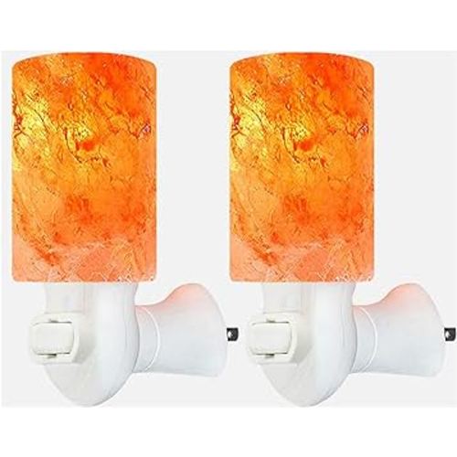 Spantik Himalayan Rock Salt Night Light Cylinder Shape 2Pack