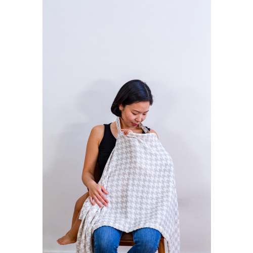 Feed Anywhere Nursing Cover - Houndstooth