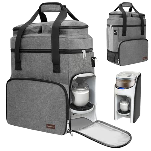 Carrying Case Compatible with Baby Brezza Formula Pro Advanced Formula Maker,Portable Formula Mixer Travel Organizer Bag with Shoulder Strap and Storage Pockets for Bottles,Baby Essentials