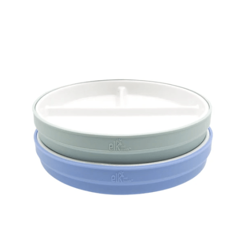 6.7"/16cm Porcelain White Divided Plates with Silicone Sleeves