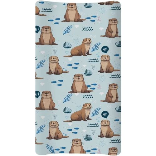 Sea Otter Changing Pad Cover Durable Breathable Nursery Pad Change Cover Waterproof Lightweight Soft Universal Tray Table Mat