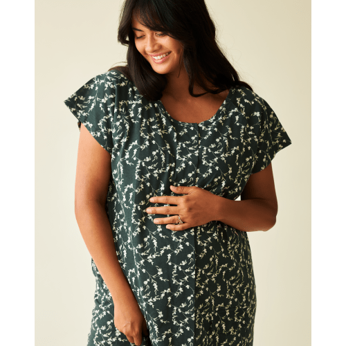 Kindred Bravely: Universal Labor & Delivery Gown in EVERGREEN BLOSSOM, Size "S/M/L"