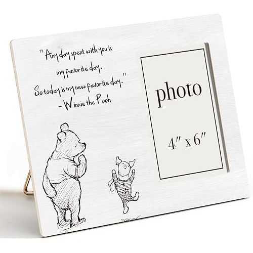 Pooh Bear Picture Frame, Romantic Pooh Gifts for Her Him, Anniversary, Birthday Gifts for Couple Best Friend, My Favorite Day Photo Frame for 4 x 6 Inch Photo
