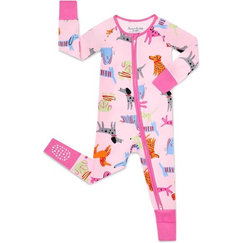 babee Reshinee Bamboo Viscose Baby Footie Pajama, Zipper Pajamas for Baby Boys & Baby Girls 0-24M