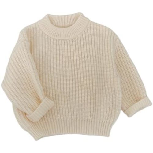 Newborn Baby Toddler Girls Sweater Long Sleeve Crewneck Relaxed Fit Chunky Knit Pullover Fall Winter Shirts