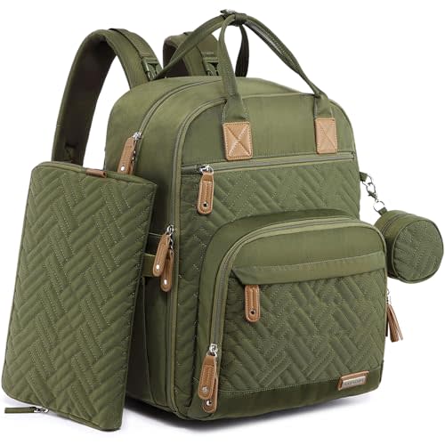 iniuniu Diaper Bag Backpack, 4 in 1 kit Large Unisex Baby Bags for Boys Girls, Waterproof Travel Back Pack with Diaper Pouch