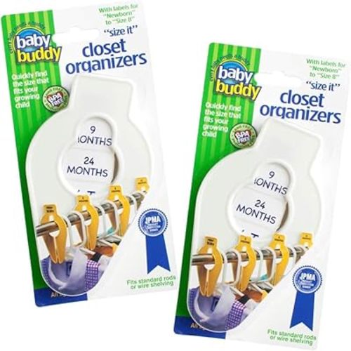 Baby Buddy Closet Organizers, Newborn Essential and Nursery Must Have to Easily Divide Baby Clothes from Newborn to Size 8, White, Set of 10