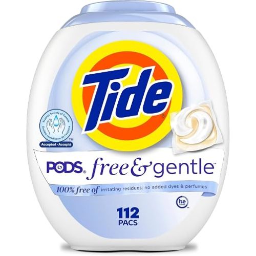 Tide PODS Free & Gentle Laundry Detergent Soap Pacs, 112 Count