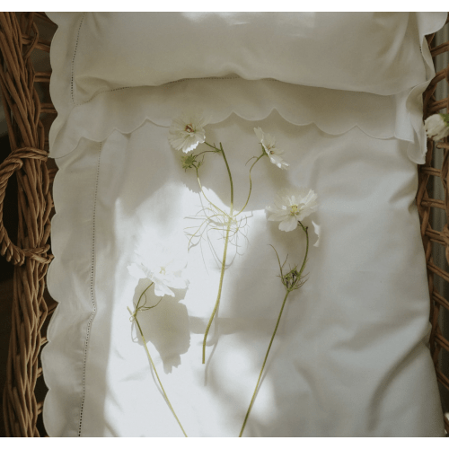 Scalloped Starlight Baby Duvet - White