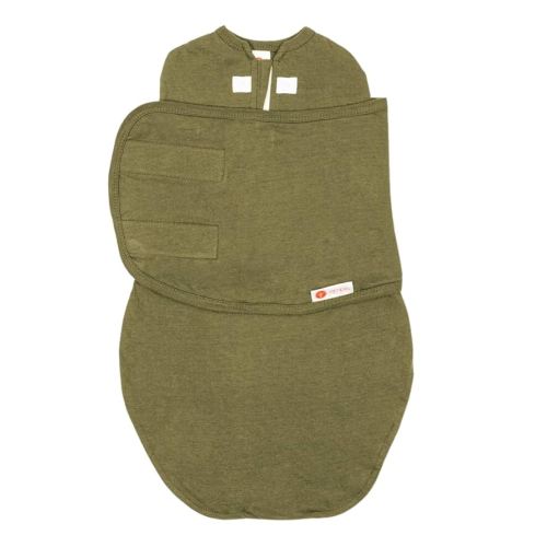 embé 2-Way Starter Baby Swaddle, Newborn Swaddle Sack, Zip, Hook & Loop Baby Wrap, Hip Healthy, Infant, 6-14 lbs, 0-3 Months - Moss
