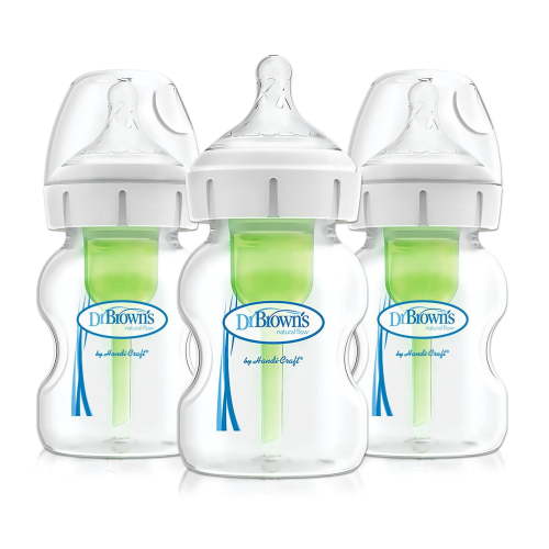 Dr. Brown's Natural Flow Anti-Colic Options+ Wide-Neck Baby Bottle, 3x5oz Bottles, Level 1 Nipple, 0m+ - Walmart.ca