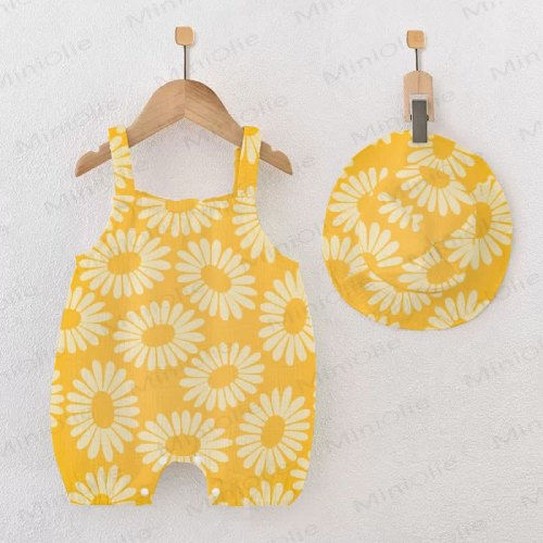 Baby Sunflower Yellow Romper with Hat