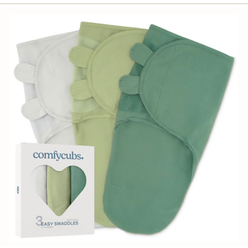Easy Swaddle Blankets in Stone, Sage, Azul, Pack of 3 – Comfy Cubs