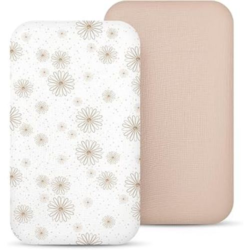 lulumoon Muslin Bassinet Sheets Baby: Cotton Bedside Sleeper Bassinet Sheets Fitted for Boys and Girls