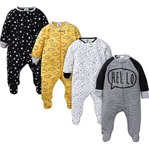 Gerber Baby Boys' 4 Pack Sleep 'N Play Footie