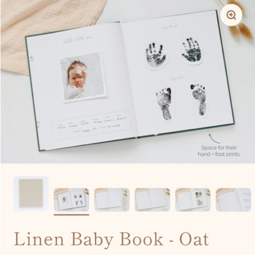 Linen Baby Book - Oat