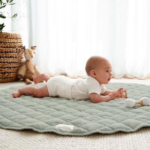 Pure Linen Baby Play Mat - Sage