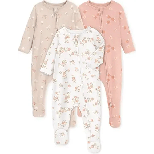 Yoofoss Baby Pajamas 100% Organic Cotton Baby Sleepers for Newborn 0-3 3-6 6-9 Months Boys Girl Clothes 3pcs Footed PJs