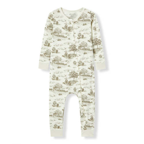 Country Toile Luxe Stretch Zipper Pajama
