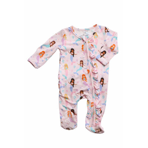 Ruffle Zipper Footie in Let's Be Mermaids | Caden Lane