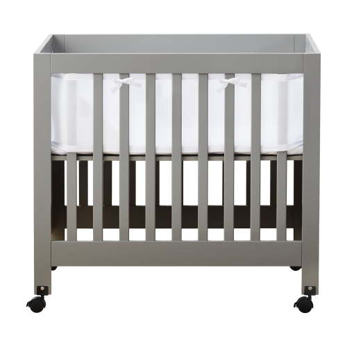 HALO Breathable Mesh Mini Crib Liner, Airflow Design Crib Bumper, 100% Polyester, White, 11" x 127"